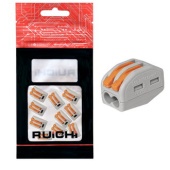 Клемма зажимная соединительная 2-контактная RUICHI 222-412, 24 А, 250 В, PA66, упаковка 10 шт.