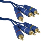 Аудио-видео шнур RUICHI 3 RCA - 3 RCA, 3 м, синий