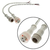 Разъемы герметичные кабельные (штекер-гнездо) RUICHI BLHK12-2PW, 2 контакта, IP67, 5 А, 250 В, белые