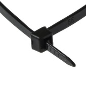 Хомут-стяжка кабельная нейлоновая неразъемная RUICHI, 200x4 мм, чёрная, упаковка 100 шт.