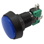 Кнопка GMSI круглая RUICHI 4B-C с LED подсветкой 12 В, 5 А, 30 мОм, 250 В, NO(NC)+NC(NO), синяя