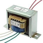 Трансформатор питания RUICHI сердечник EI57-25, 50 Гц, понижение с 220 В до 2х12 В, 0.9 А, 15 Вт, крепление на 2 винта