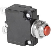Автоматический выключатель RUICHI L-MZ, 43х28х13.2 мм, 20 А, постоянный и переменный ток, корпус черный, кнопка красная