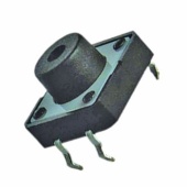 Тактовая кнопка RUICHI KAN1211-0751B, 12x12x7 мм, , OFF-(ON), 50 мА, 12 В, 100 мОм, толкатель с отверстием