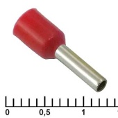 Наконечник втулочный изолированный RUICHI DN01508, 1.7x8 мм, 1.5 мм?, красный