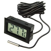 ЖК термометр/гигрометр малогабаритный RUICHI HT-1, LCD 16x35 мм, -50…+110 °С, чёрный, длина кабеля 1 м