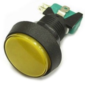 Кнопка GMSI круглая RUICHI 4B-C с LED подсветкой 12 В, 5 А, 30 мОм, 250 В, NO(NC)+NC(NO), желтая