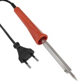 Паяльник электрический RUICHI TP-210-A, 220 В, 50 Гц, 80 Вт, жало - конус, ручка нейлоновая PA-66, красная