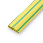 Термоусадочная трубка без клеевого слоя RUICHI, коэффициент усадки 2:1, катушка 200 м, диаметр 3.5 мм, желто-зеленая
