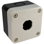 Кнопочный пост RUICHI GB2-B01, 1-местный, IP40/IP65, 10 А, 68х68х51 мм, открытой установки, черный/серый