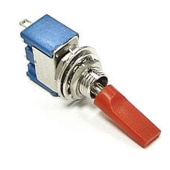 Микротумблер RUICHI MTS-103-E1, ON-OFF-ON, SPDT, 3 А, 250 В, 20 мОм, установочное отверстие 6,4 мм, 3 контакта, красный колпачок