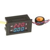 Цифровой LED вольтметр-амперметр переменного тока  RUICHI DMS-701
