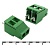 Винтовой клеммный блок RUICHI DG129-5.0-2 на 2 клеммы M3, шаг 5 мм, угловой 45°, 20 А, 26-12 AWG