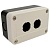 Кнопочный пост RUICHI GB2-B02, 2-х местный, IP40/IP65, 10 А, 68х105х51 мм, открытой установки, черный/серый