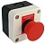 Кнопочный пост RUICHI GB2-B164H29, NC-(NO) - аварийная остановка электрооборудования, без фиксации, IP65/IP66, 10 А, 68х68 мм, открытой установки, черный/серый, кнопка красная "EMERGENCY STOP"