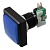 Кнопка GMSI квадратная RUICHI 2B-S с LED подсветкой 12 В, 5 А, 30 мОм, 250 В, NO(NC)+NC(NO), синяя