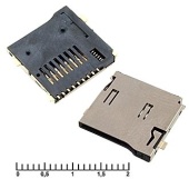 Держатель карты памяти RUICHI micro-SD SMD 9pin ejector, 9 контактов